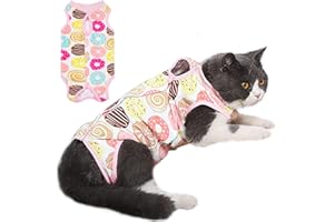 Cat Professional Surgery Recovery E-Collar Alternative, Cotton Breathable Sterilization Suit for Abdominal Wounds, Pajama for