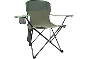 SAILARY Folding Camping Chair, 225lb Capacity, Includes Cup Holder & Side Storage Bag, 5.5lbs Portable for Beach, Camping, Sport,Green