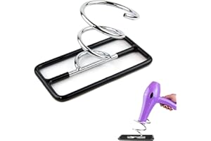 SALON SUPPLY CO Hair Dryer Holder Countertop - Spiral Salon Blow Dryer Holder Stand (Silver/Black) - Hairdryer Holster - Hairdryer Holder for Bathroom - Hair Dryer Holster