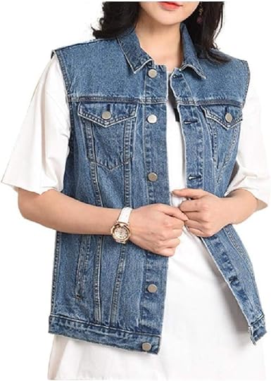 plus size denim waistcoat