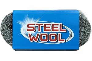 LIPULACER Steel Wool, 3'' x 11Ft, Grade #4 Steel Wool Scrubber - Cleaning Wool for Cleaning, Polishing, Buffing and Refinishing, Steel Wool for House, Holes, Kitchen(#4- Extra Coarse Grade)