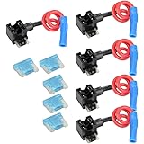 Qiorange 12v Car Add-a-circuit Fuse ACN TAP Adapter Low Profile Blade Style Fuse Holder Pack of 5