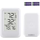 Indoor Outdoor Thermometer Hygrometer Wireless, Temperature Humidity Monitor with 330FT Range Remote Sensor, Max/Min Record, ℃/℉ Switch for Home, Office,Greenhouse, Baby Room (Type B)