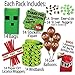 Pixel Fun Mining Birthday Party Favor Pack for 14 Guests - Includes Favor Bags, Wristbands, Stickers, Jewels, Balloons, Licorice Wrappers and TNT Bag