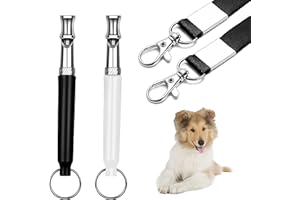 OPDENT Dog Whistle - Professional Dog Whistle, 2 Pack Silent Bark Control Whistles for Dog Training & Recall,Effective Dog Training Tools with Lanyard