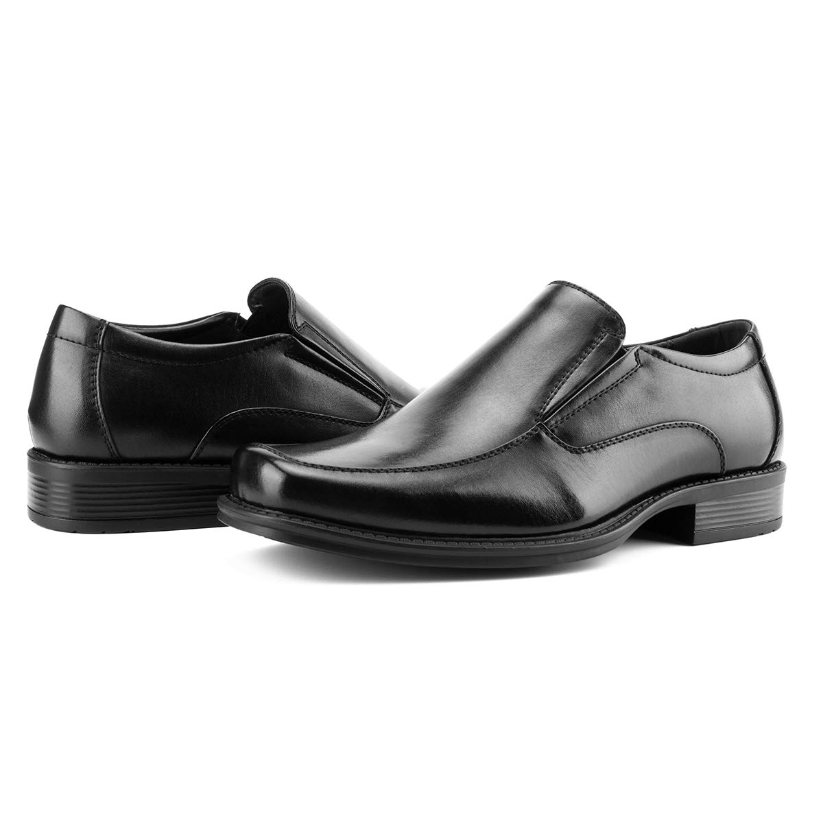 Temeshu Men's Slip-On Loafers Formal Dress Shoes Square Toe Modern Bussiness Oxford Shoes DS10