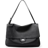 Women's Genuine Leather Shoulder Bag, Top Handle Purse with Soft Microfiber Lining, Minimalist Everyday Handbag, No Logo