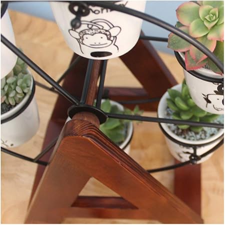 Soporte de Flor de Madera sólida, Oficina de Noria Mini carnosa ...