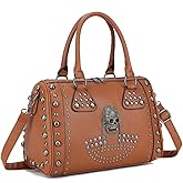 FiveloveTwo Women Skull Handbag Gothic Rivet Tote Satchel Shoulder Crossbody Bag