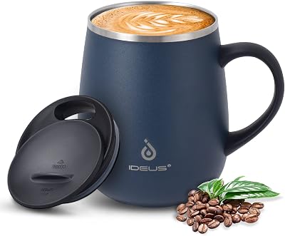Ideus 470ml Double Wall Stainless Steel Coffee Mug Ocean Blue