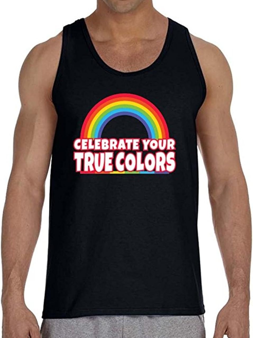 Celebrate Your True Colors Gay Pride Men's Tank Top Black S
