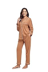 COLORFULLEAF Women's 100% Cotton Long Sleeve Pajama