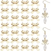 UNICRAFTALE 50Pcs Real 24K Gold Plated Bowknot Charms Golden Bowknots Pendant Bow Tie Pendants Necklace Charms DIY Necklace Metal Charm for Earrings Bracelets Jewelry Making