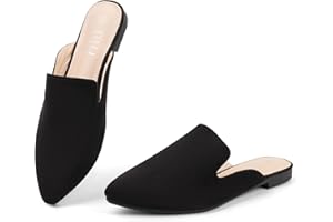 MUSSHOE Mules for Women Flats Comfortable Pointed Toe Women Mules