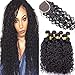 Ali Moda 10A Hair 14 16 18 with 12 Malaysian Human Hair Water Wave Hair and Unprocessed Natural Color Hair Weave Weft with 4x4 Lace Closure