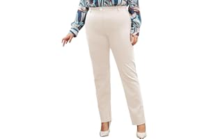 DGD Plus Size Women's Straight-Leg Dress Pants - Slacks for Business Casual,Work Clothes for Office