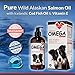 Wild Alaskan Salmon Oil for Dogs 16oz – Soft Shiny Coats, Dry Skin, Itching, Shedding & Allergies - Pure Natural Omega 3 Fish Oil for Dogs Liquid Pump - Multiple Benefits - Fish Oil Dogs Cats & Pets