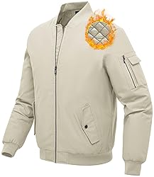 BGOWATU Men's Jacket Windproof Quilted Bomber