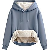 VOHOTO Womens Warm Fleece Hoodie Sherpa Winter Pullover Sweatshirts Long Sleeve Casual Trendy Drawstring Hood with Pockets