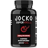 Jocko Fuel Antarctic Krill Oil Omega 3 Fatty Acid Supplements DHA & EPA - 1000mg Softgels - Supports Joints, Mobility & Mental Function (60 Softgels)