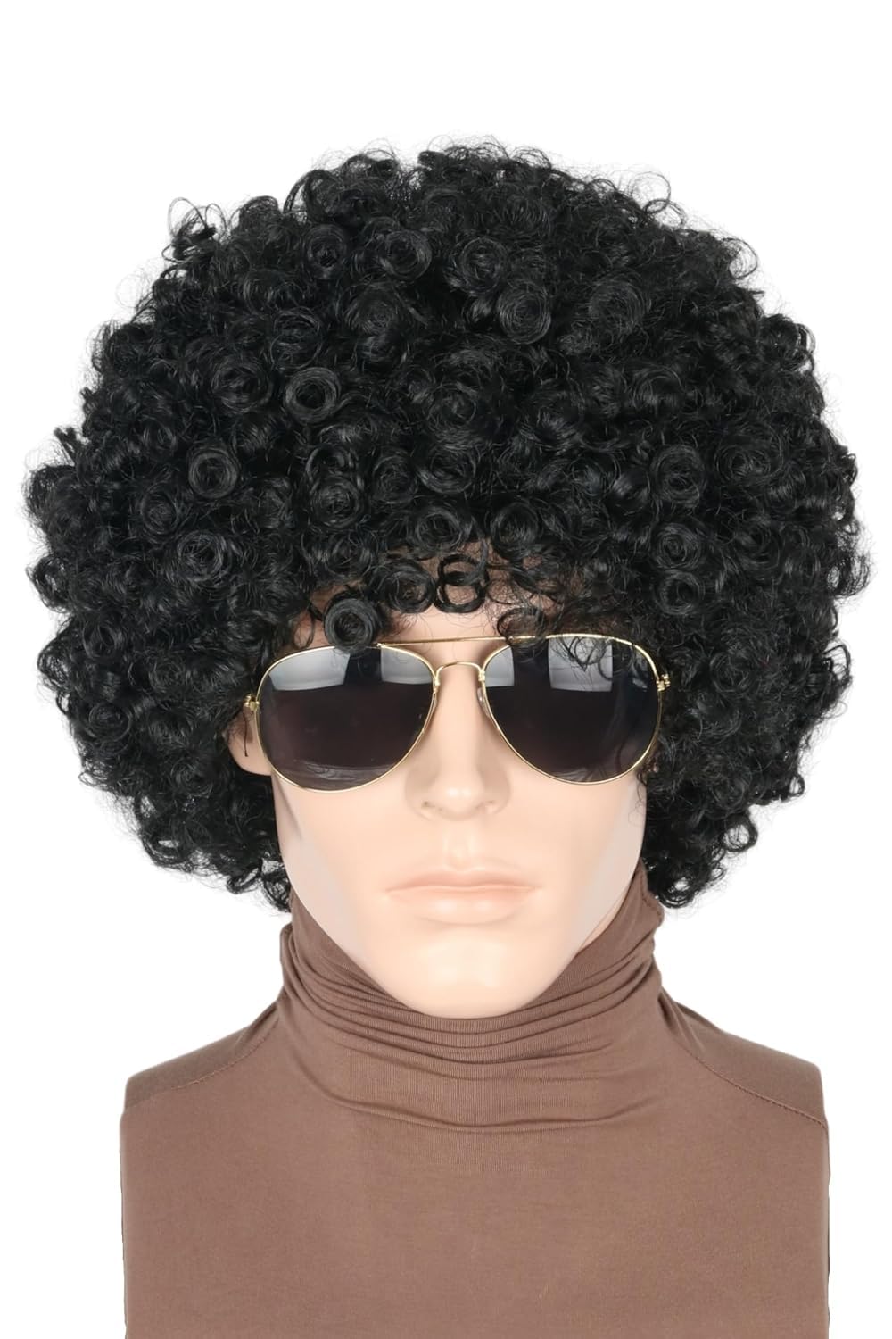 LeMarnia Black 70's Afro Wig Disco Hippie Wig Halloween Costume Party Wigs — image 1