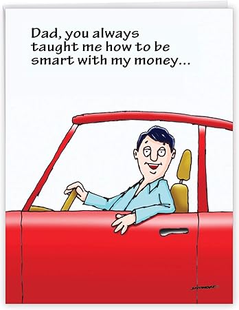 Download Amazon Com Nobleworks Jumbo Fathers Day Card Funny 8 5 X 11 Inch Hilarious Greeting Notecard For Dads Grandpa Smart With Money J0396 Office Products