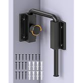 BiceNoning Sliding Door Loop Lock, Patio Door Latch, Black | Multi-Angle Mounting Security U-Bolt Locks with Locking Design for Barn Door, Closet, Window, Balcony, Aluminum Alloy