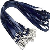 Antspirit 10pack Lanyards for Id Badges Holder Bulk Lanyard with Clip Swivel Hooks for Name Tag ID Badge Holder,Students, Employees (10, Navy)