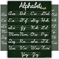 ABC Cursive Script Alphabet poster STANDARD SIZE chart LAMINATED teaching classroom decoration Young N Refined (18x24)