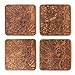 Boston Map Coaster by O3 Design Studio, Set Of 4, Sapele Wooden Coaster With City Map, Handmade