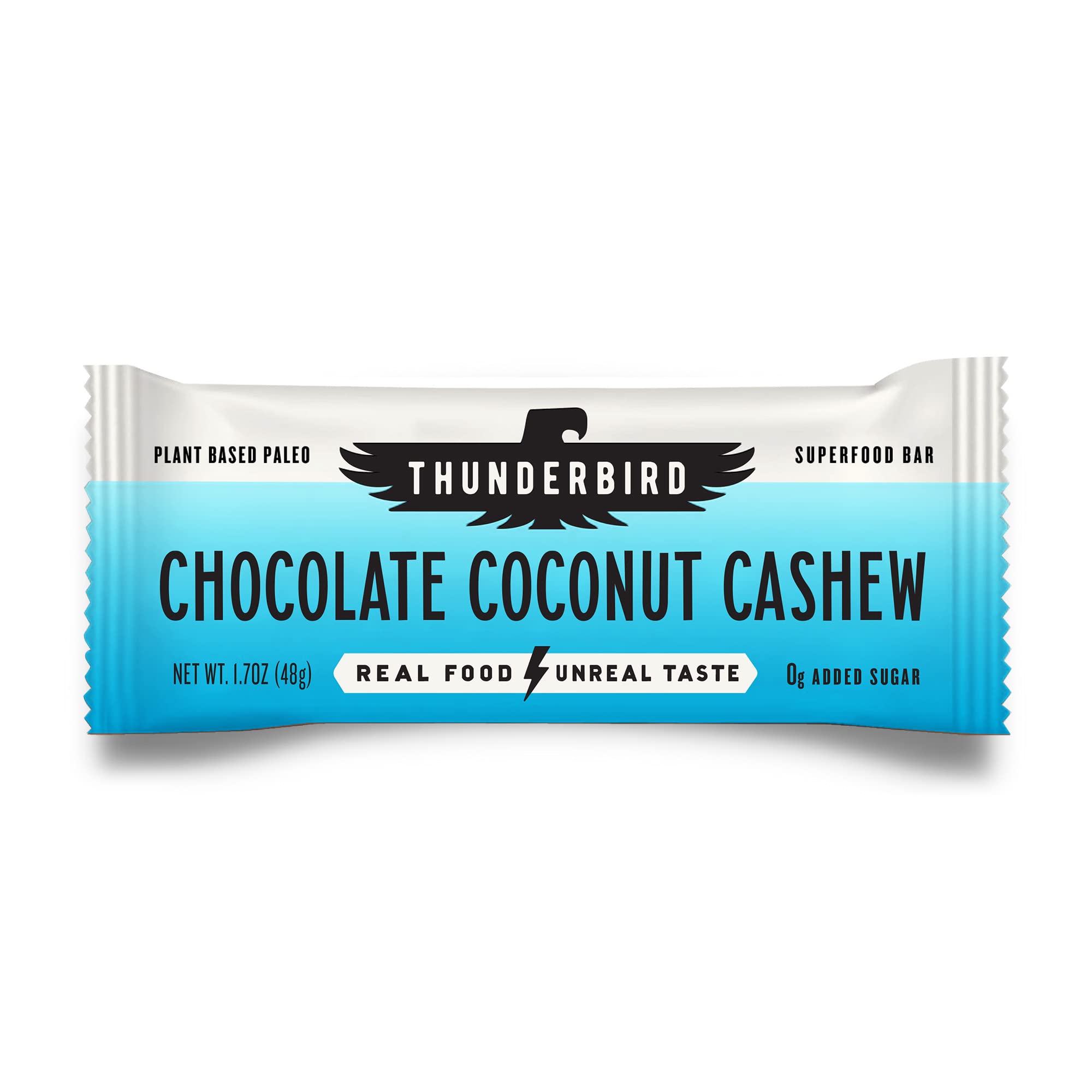 Photo 1 of EXP 12/10/2025 Thunderbird Bars Energy Snack, Gluten-Free with Protein, Healthy Real Food, Vegan Paleo Non-GMO, No Added Sugar, Chocolate Coconut Cashew Flavor (12 Count, 1.7 oz. Bars)