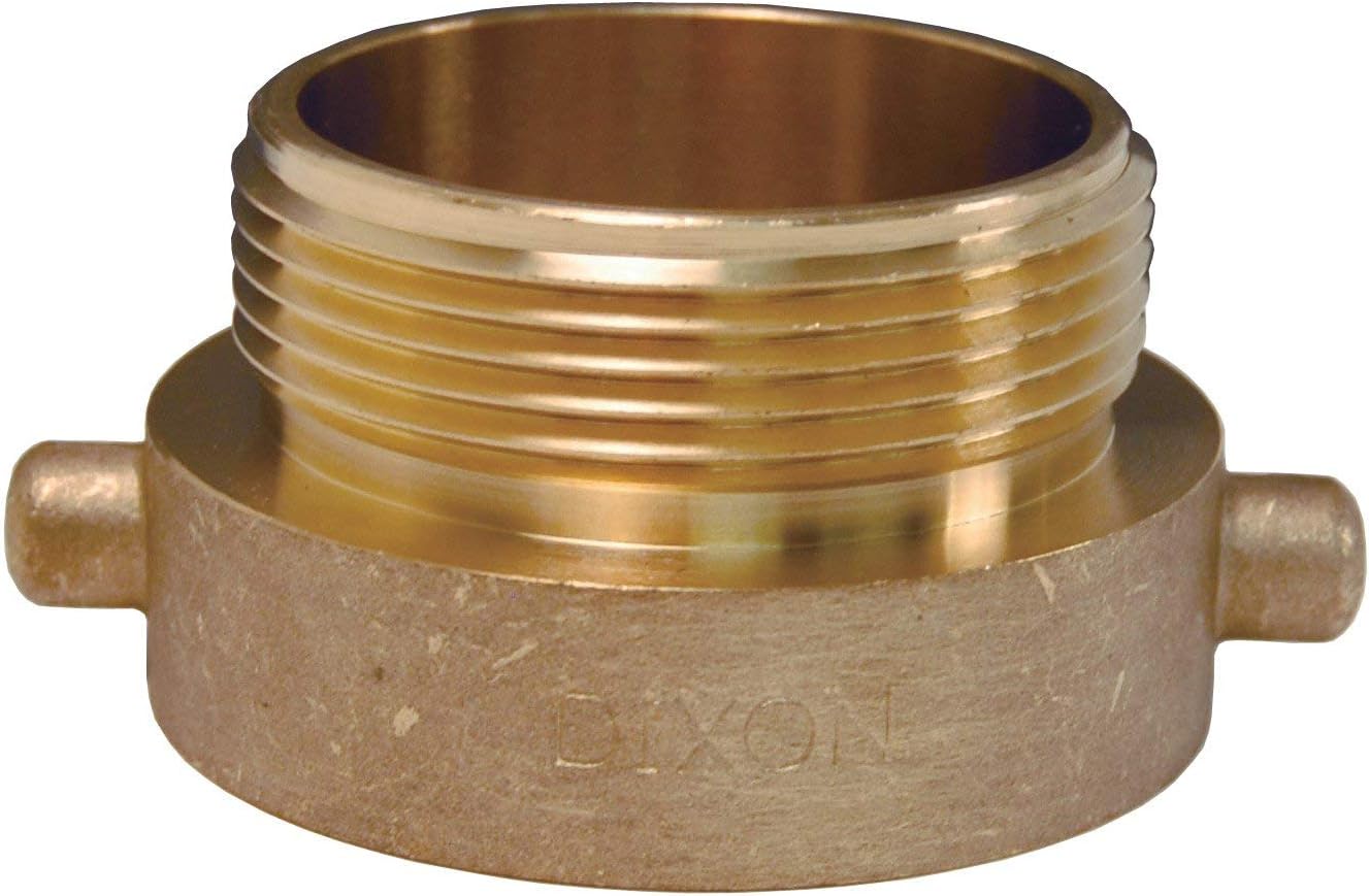 Dixon HA2525 2 1/2" F NST x 2 1/2" M NPSH Hydrant Adapter Pin Lug, 2.5" ID, Cast Brass
