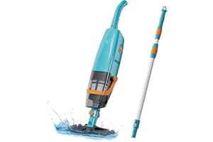 LVKE L2 Cordless Handheld Pool Vacuum for Above Ground Pool with Telescopic Pole, Strong Suction Power, Ideal for Deep Pool Cleaning, Azure
