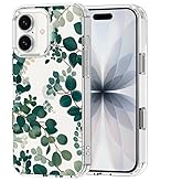 MOSNOVO for iPhone 17 Case | Military Grade 6.6ft Drop Tested | Camera Control | Clear with Eucalyptus Design