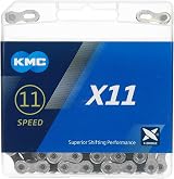KMC Unisex X11 Chain Silver Black 114 Link 11-Speed Compatible