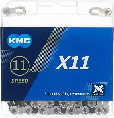 KMC Unisex X11 Chain Silver Black 114 Link 11-Speed Compatible