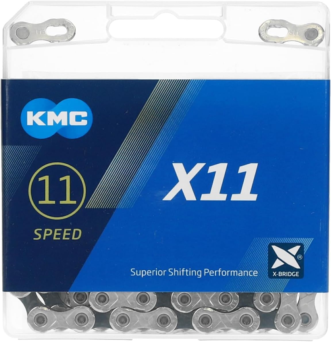 KMC Unisex's X11 Chain, Silver/Black, 114 Link — image 1