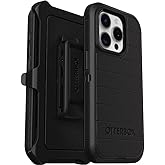 OtterBox iPhone 15 Pro (Only) - Defender Series Case - Black - Screenless - Rugged & Durable - with Port Protection - Holster Clip Includes - Microbial Defense Protection