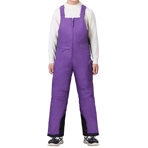 Kids Insulated Snow Bib Overalls - Water Resistant Ski Pants For Toddlers, Girls & Boys