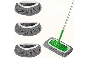 Microfiber Mop Pads - 3 Pack Reusable Washable Refills for Wet & Dry Floor Cleaning - Fits Most Standard Mops - Gray Househol