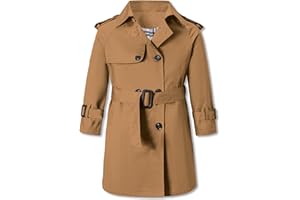 Betusline Boys Waterproof Trench Coat Double Breasted Classic Belted Outwear Jacket Dress Coats