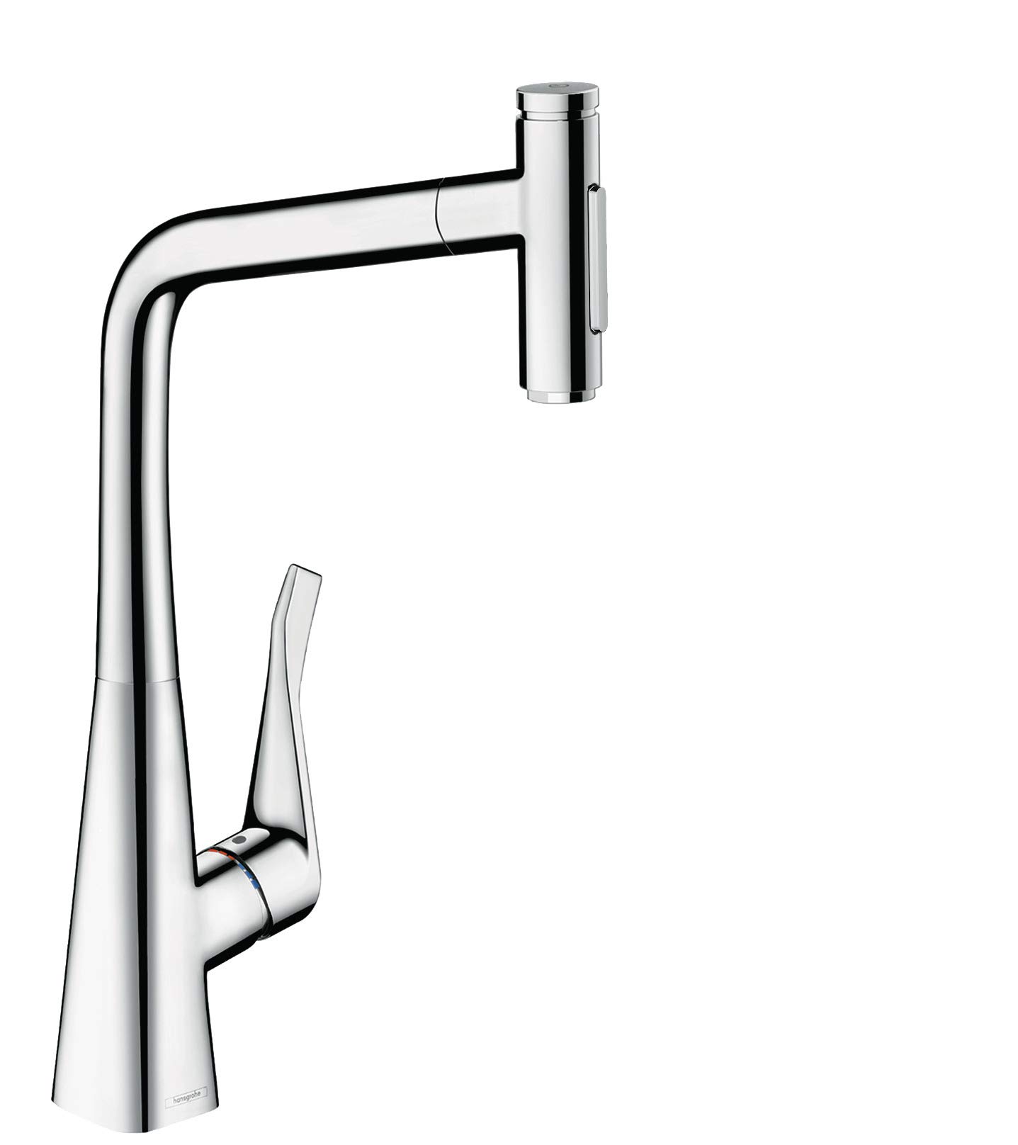 Photo 1 of hansgrohe Metris Select Chrome Single-Handle Kitchen Faucet, Kitchen Faucets with Pull Out Sprayer, Faucet for Kitchen Sink, Chrome 73820001