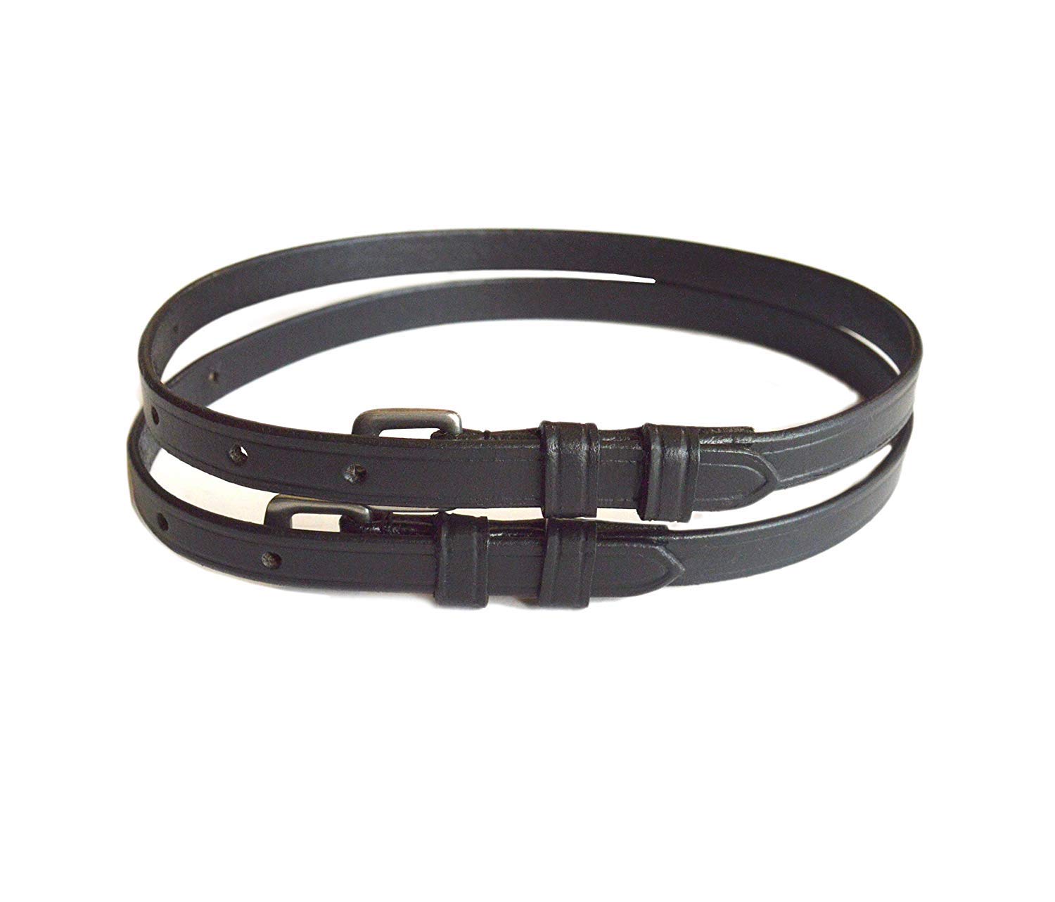 SIE Leather Spur Straps Black - Adult (18'', Black)