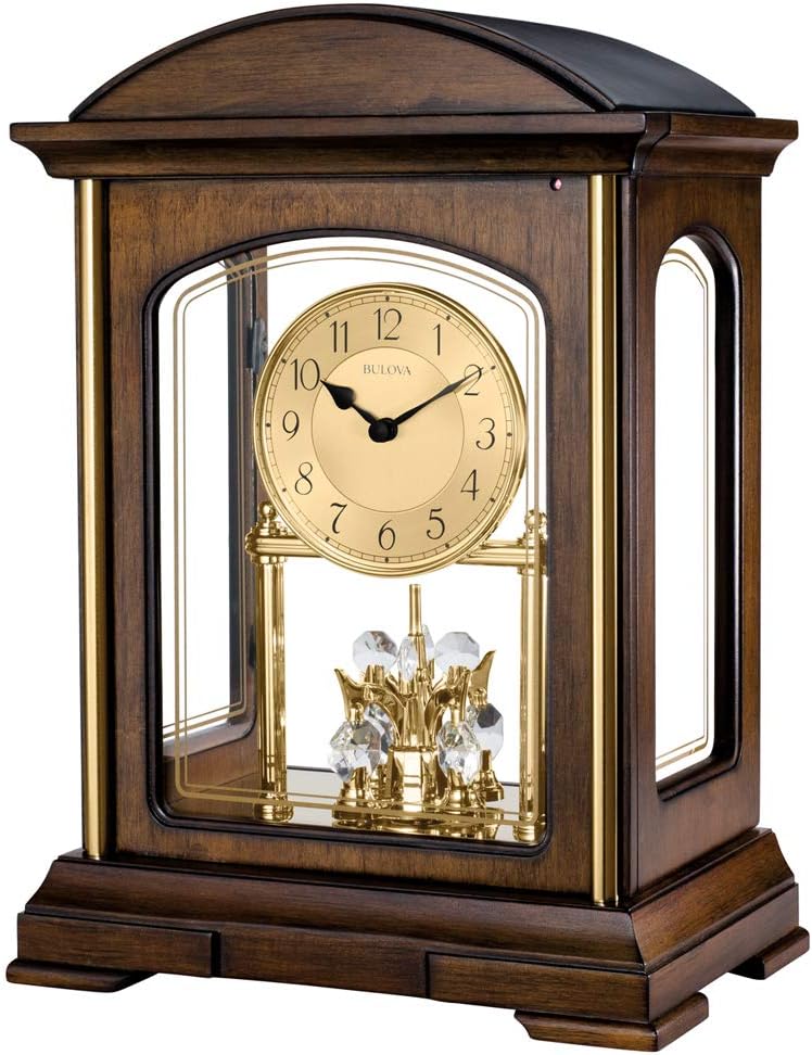 Bulova B1846 Westport Strike & Chime Mantel Clock, Brown Cherry Amazon