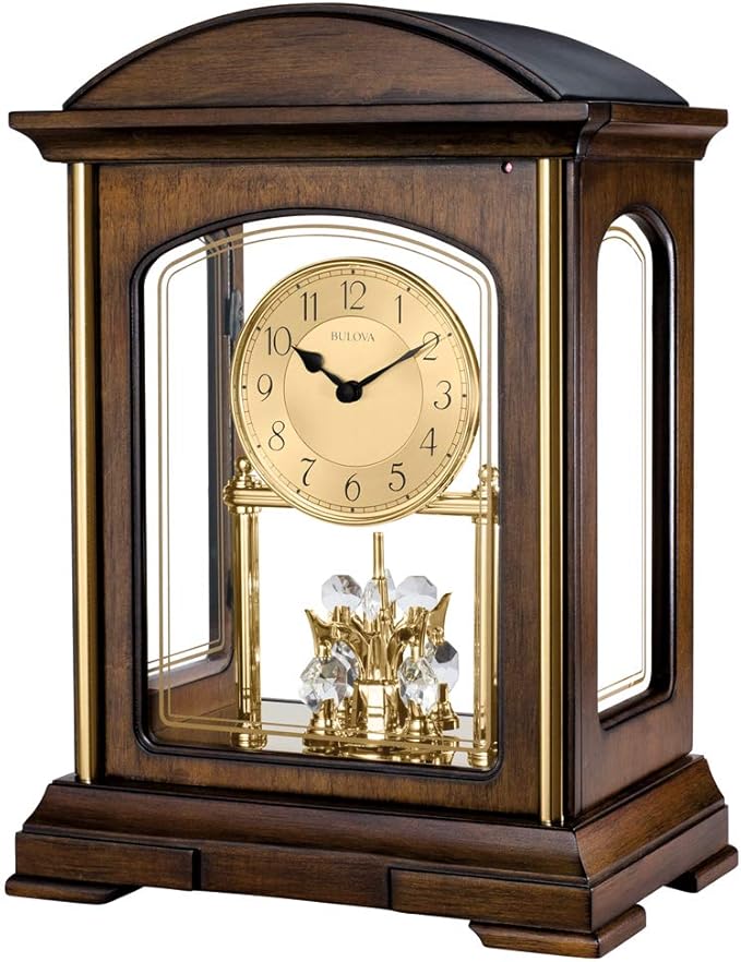 Bulova B1846 Westport Strike & Chime Mantel Clock, Brown Cherry Amazon