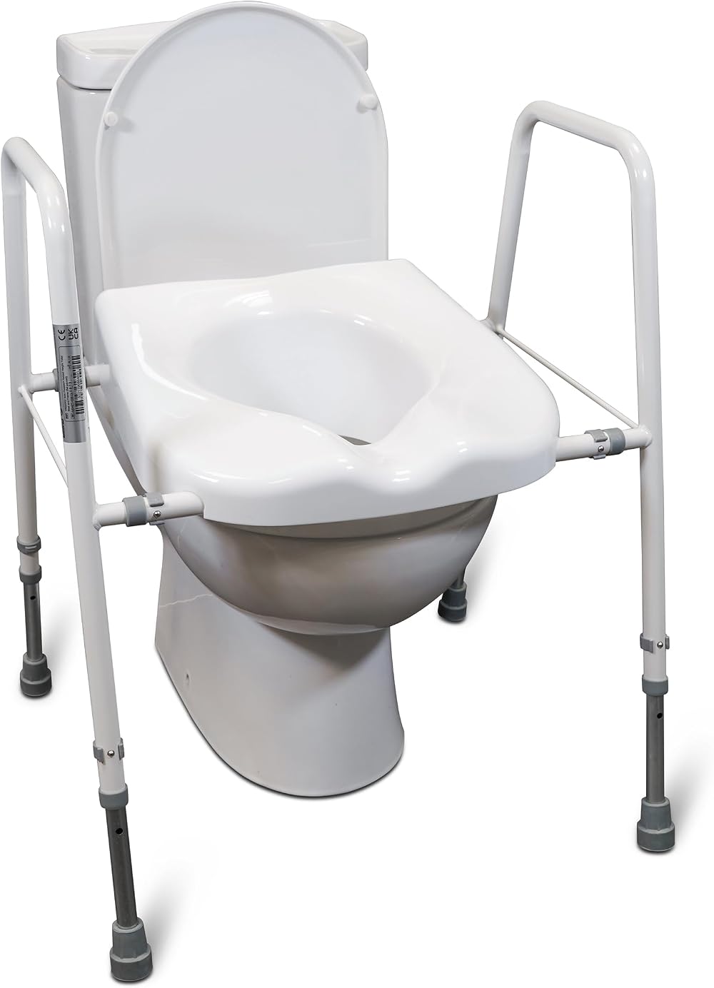 Aidapt Raised Toilet Seat with Frame Adjustable Height Width Non-Slip