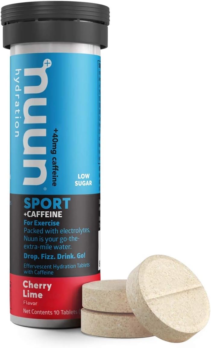 Nuun Sport + Caffeine: Electrolyte Drink Tablets, Cherry Limeade, 1 Tube (10 Servings), 10 Count (Pack of 1): Health & Personal Care