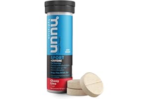 Nuun Sport + Caffeine: Electrolyte Drink Tablets, Cherry Limeade, 1 Tube (10 Servings)