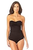 Anne Cole Women's Solid Twist Front Shirred Bandeau