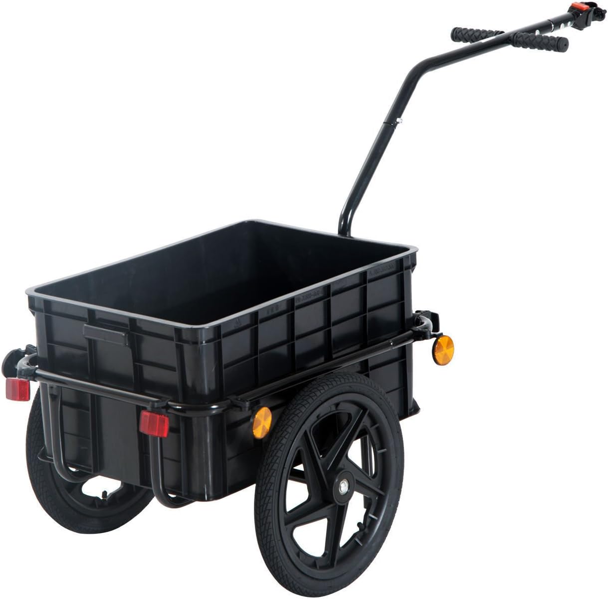 HOMCOM Bicycle Trailer Cargo Jogger Luggage Storage Stroller with Towing Bar - Black, 144x59x80 cm